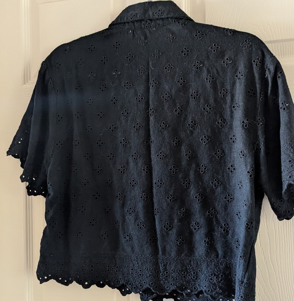Black Eyelet Button Down - image 5